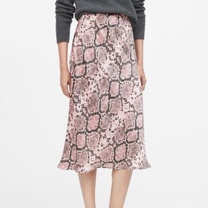 NWT Banana Republic Pink SnakeSkin Midi Slip Skirt